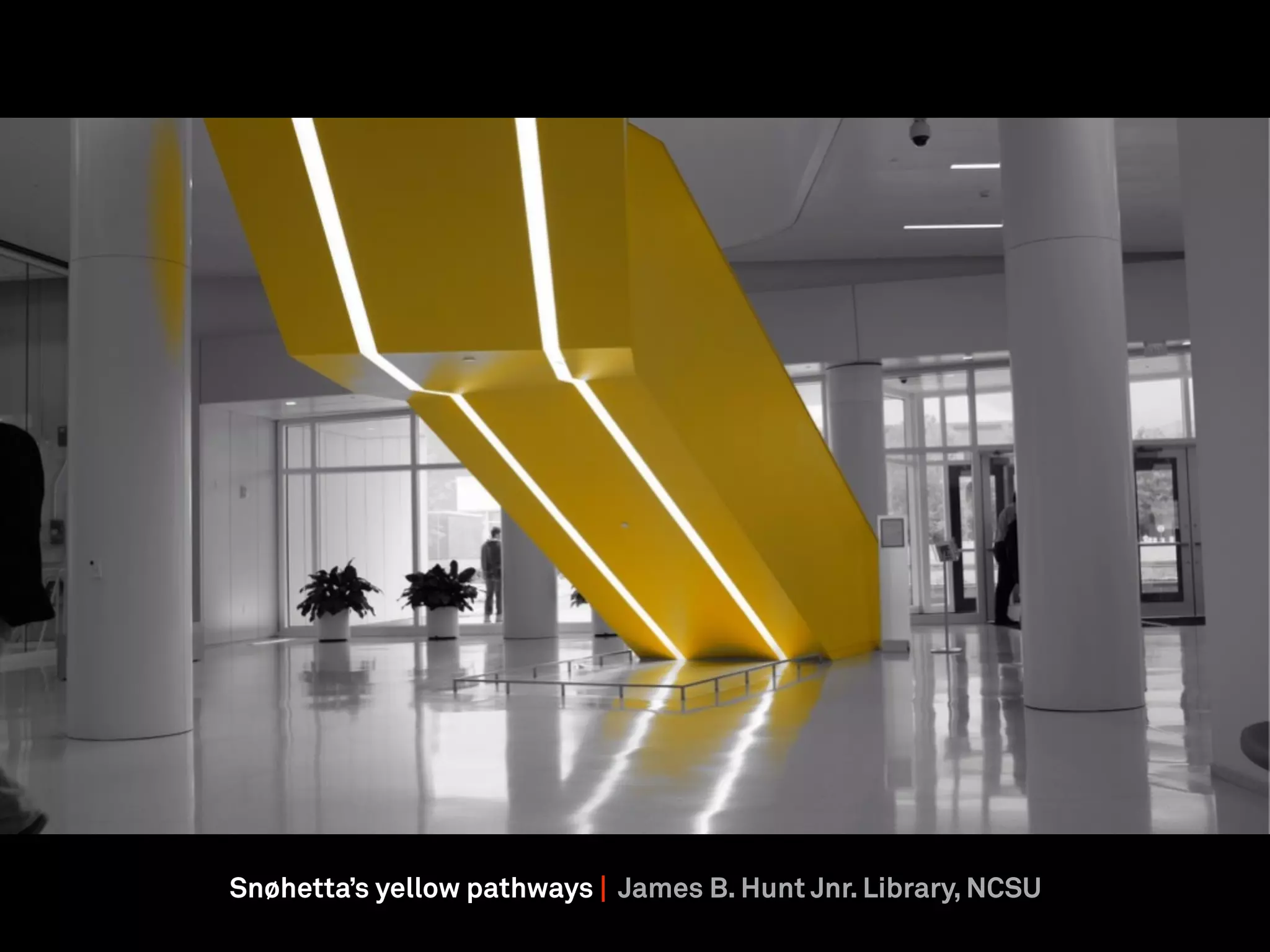 Snøhetta’s yellow pathways | James B. Hunt Jnr. Library, NCSU
 