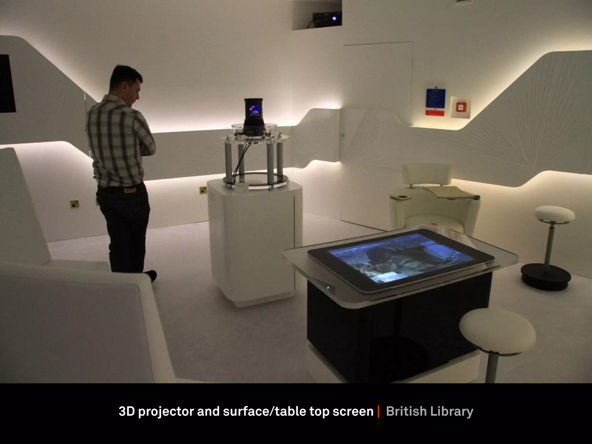 3D projector and surface/table top screen | British Library
 