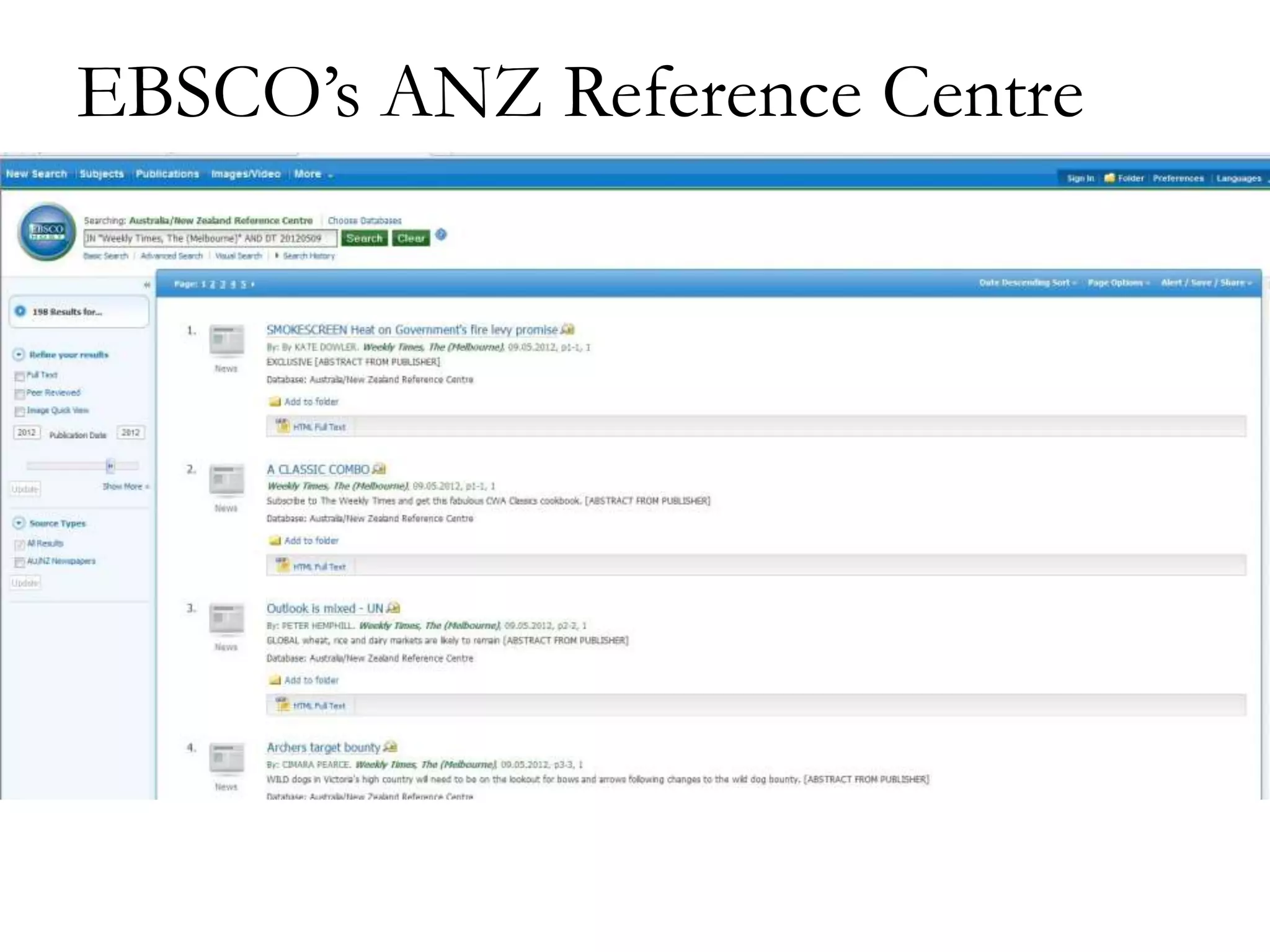 EBSCO’s ANZ Reference Centre

 