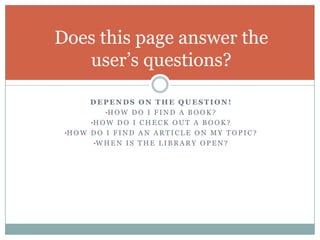 Library Website Usability