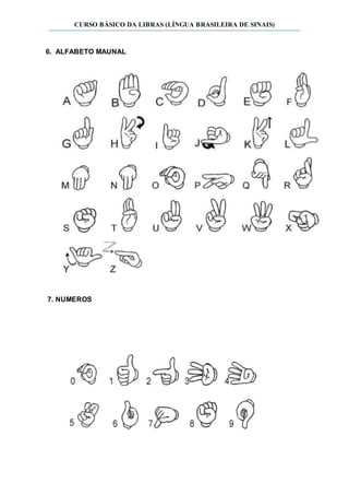 CURSO BÁSICO DA LIBRAS (LÍNGUA BRASILEIRA DE SINAIS)
6. ALFABETO MAUNAL
7. NUMEROS
 