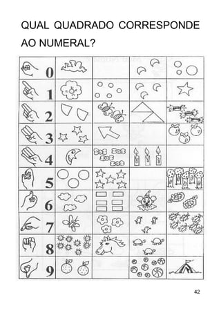 42
QUAL QUADRADO CORRESPONDE
AO NUMERAL?
 