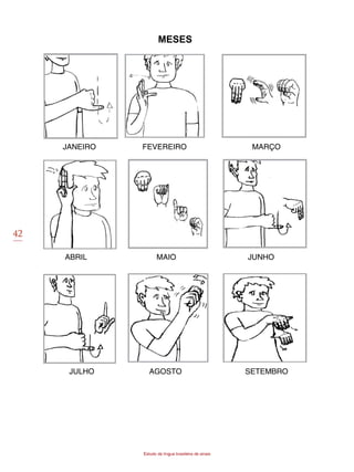 42
Estudo da língua brasileira de sinais
Meses
JANEIRO FEVEREIRO MARÇO
ABRIL MAIO JUNHO
JULHO AGOSTO SETEMBRO
 