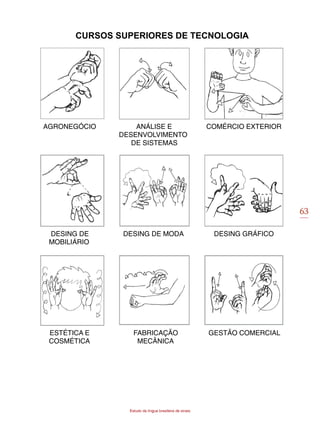 63
Estudo da língua brasileira de sinais
Cursos superiores de tecnologia
AGRONEGÓCIO ANÁLISE E COMÉRCIO EXTERIOR
		 DESENVOLVIMENTO
DE SISTEMAS
DESING DE DESING DE MODA DESING GRÁFICO
MOBILIÁRIO
ESTÉTICA E FABRICAÇÃO GESTÃO COMERCIAL
COSMÉTICA MECÂNICA
 