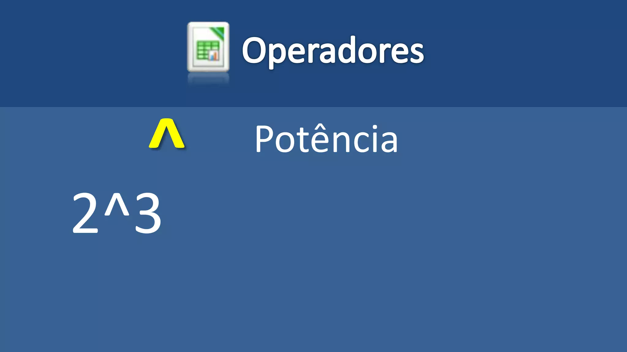 ^ Potência
2^3
 