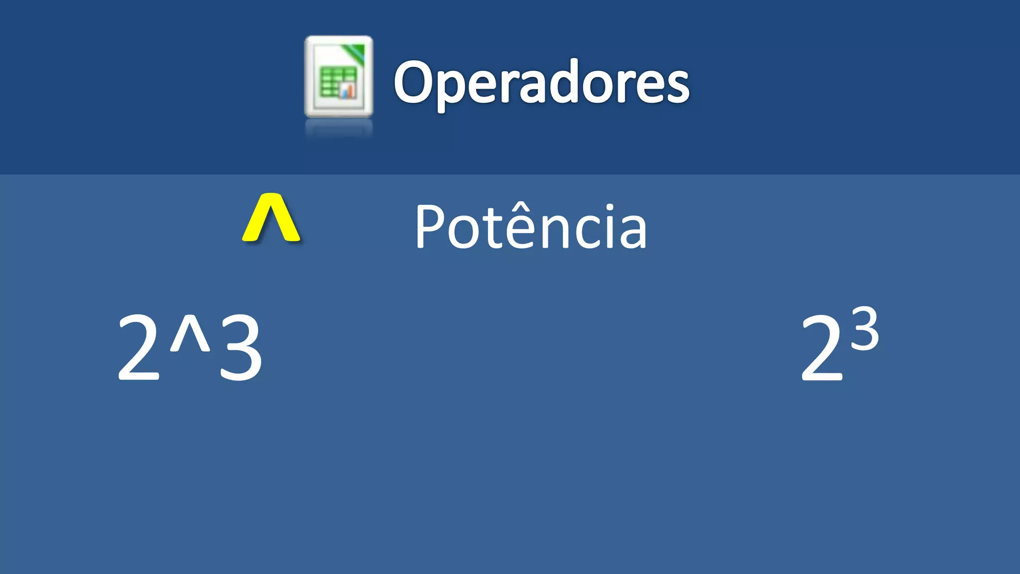 ^ Potência
2^3 23
 