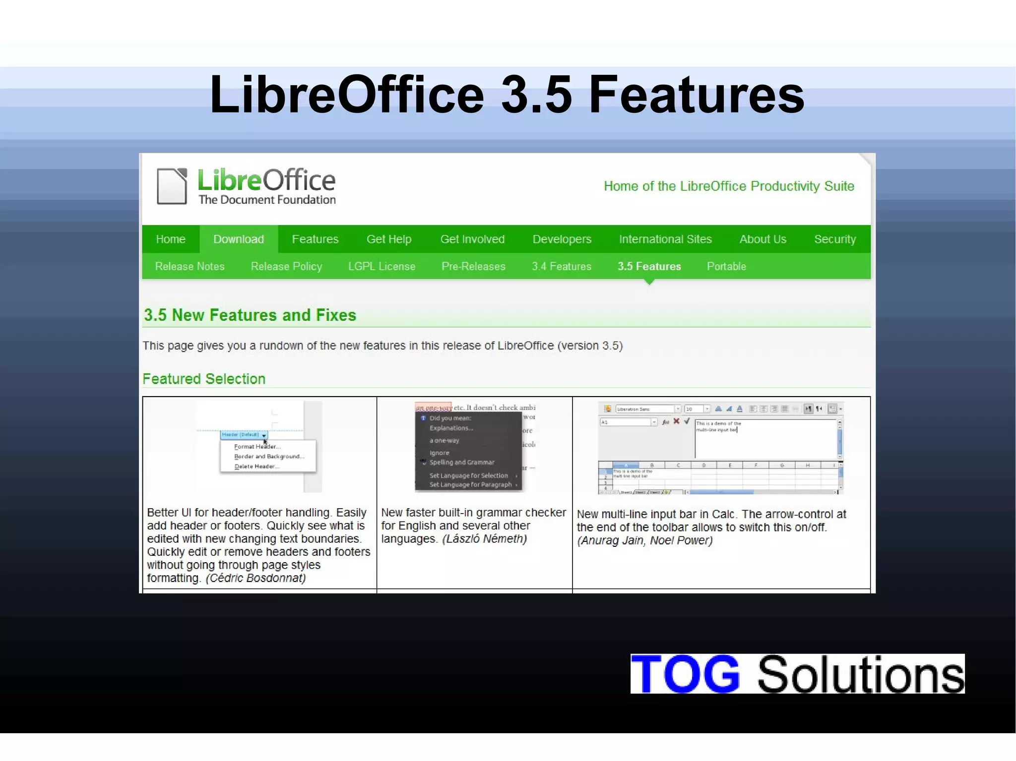 LibreOffice 3.5 Features
