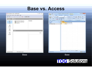 Base vs. Access
Base Base