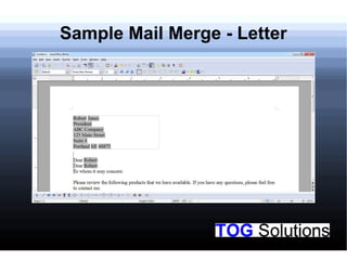 Sample Mail Merge - Letter