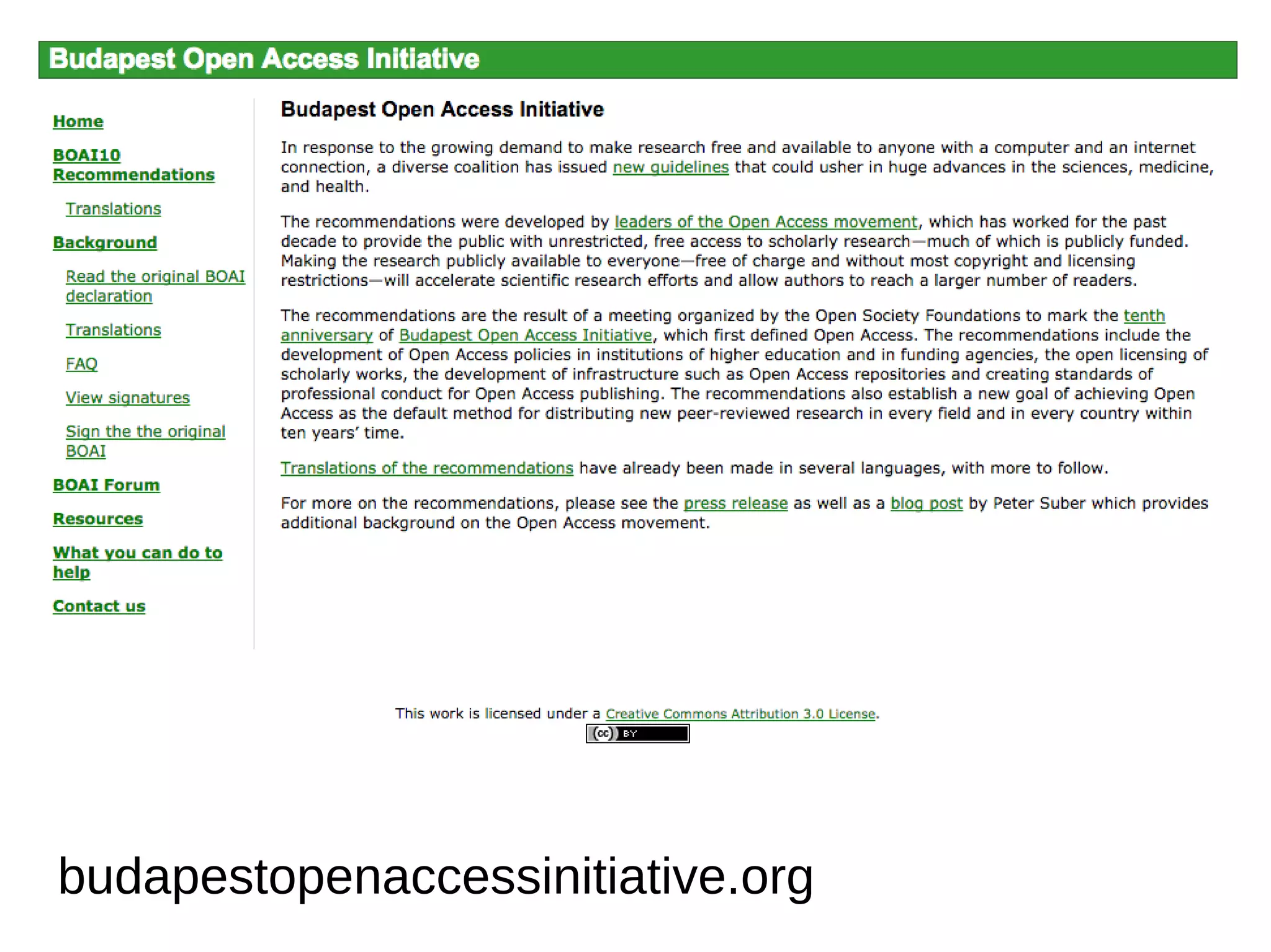 budapestopenaccessinitiative.org
 