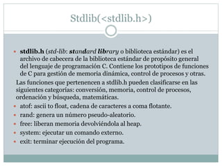 stdlib lib node modules @stdlib complex ctors at... Librerias Básicas y sus Funciones Lenguaje de Programación C | PPTX