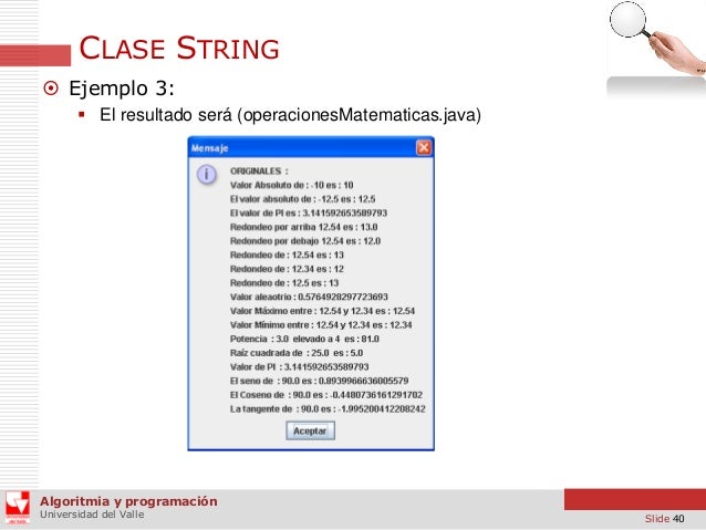 Librería String, Math de Java