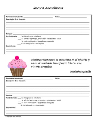 Libreta profesional 2014 cupcakes