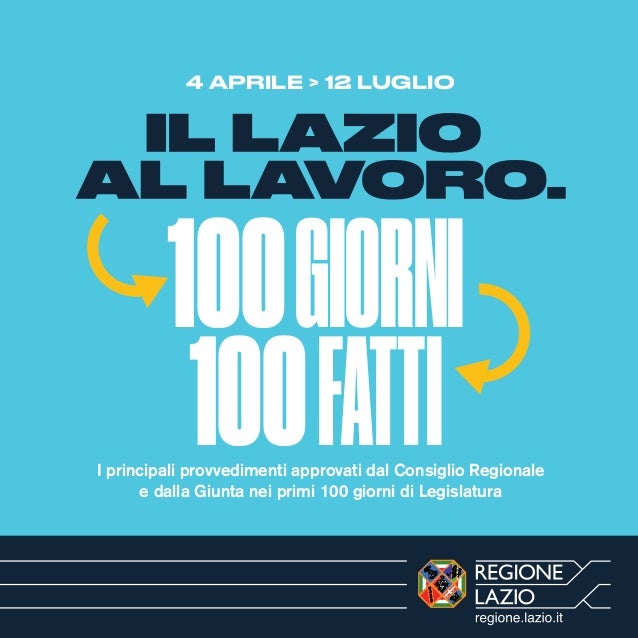 100 Giorni 100 Fatti Il Lazio Al Lavoro