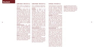 Deutsch
              Leather Cleaner - 250 ml (8.5 ﬂ. oz.)           Leather Protector - 250 ml (8.5 ﬂ. oz.)      Ink Remover - 20 ml (0.65 ﬂ. oz.)

              Flüssiger Reiniger auf Wasserbasis für          Schutz- und Pﬂegecreme auf Wasserbasis       Produkt auf Wasserbasis, auf zugerichtetem      mit Leather Protector geschützt werden.
              Leder (nicht auf Velours-/Nubuk-Leder           für Leder (nicht auf Velours-/Nubuk- Leder   Leder oder Kunstleder zu verwenden (nicht       Achtung: Nicht verschlucken. Darf nicht in
              anwenden).                                      anwenden).                                   auf Anilin-, Veloursoder Nubuk-Leder            die Hände von Kindern gelangen. Berührung
              Vorprüfung: Ein weiches, weißes Tuch            Vorprüfung: Vor Gebrauch ist die             verwenden). Ink Remover ist ein Produkt,        mit den Augen und der Haut vermeiden. Bei
              nur mit Wasser befeuchten. An einer             Farbechtheit des Leders an einer             das speziell dafür ausgearbeitet wurde,         Kontakt mit reichlich Wasser ausspülen.
              unauffälligen Stelle leicht über das Leder      unauffälligen Stelle zu prüfen. Mit          Tintenspuren oder Lippenstiftﬂecken aus         Nach Gebrauch die Hände waschen.
              reiben und überprüfen, ob sich die Farbe        einem weichen, weißen, nur mit Wasser        zugerichtetem Leder und Kunstleder zu
              auf das Tuch überträgt. Wenn sich die           befeuchteten Tuch reibt man leicht über      entfernen. Je älter die Flecken sind, desto
              Farbe schon mit Wasser ganz einfach             das Leder und prüft, ob sich Farbe auf       schwieriger wird das Entfernen.
              entfernen lässt, ist es sicher, dass sie auch   das Tuch überträgt. Wenn die Farbe schon     Vorprüfung: Vor Gebrauch in der Nähe des
              durch jedes beliebige Produkt entfernt wird;    mit Wasser ganz einfach entfernt wird,       Flecks leicht mit einem weißen, weichen,
              daher vom Gebrauch des Reinigungsmittels        ist es sicher, dass sie auch durch jedes     nur mit Wasser getränkten Tuch über das
              absehen und einen Spezialisten zu Rate          beliebige Produkt entfernt wird; daher vom   Leder reiben und überprüfen, ob es Farbe
              ziehen. Wenn keine Abfärbung mit Wasser         Gebrauch des Schutzmittels absehen und       verliert. Falls das Leder abfärbt, vom
              festgestellt wird, den Test mit Leather         einen Spezialisten zu Rate ziehen. Falls     Gebrauch absehen und einen Spezialisten
              Cleaner ebenfalls an einer unauffälligen        keine Abfärbung mit Wasser festgestellt      zu Rate ziehen. Eine geringe Menge des                                                       9
8             Stelle wiederholen und die Farbechtheit         wird, die Flasche schütteln und den Test     Produkts an einer verborgenen Stelle
              überprüfen.                                     mit Leather Protector ebenfalls an einer     auftragen und mit einem Tuch reinigen.
              Gebrauchsanweisung:            Das      Leder   unauffälligen Stelle wiederholen, wobei      Falls auf dem Tuch Farbe zurückbleibt oder
              mit einer weichen Staubsaugerbürste             man sich vergewissern muss, dass das         Sie mit dem Ergebnis nicht völlig zufrieden
              absaugen. Das Produkt schütteln. Auf            Ergebnis zufriedenstellend ist.              sind, den Gebrauch abbrechen.
              einen Schwamm Leather Cleaner auftragen         Gebrauchsanweisung: Leather Protector        Gebrauchsanweisung: Das Produkt
              und mehrmals drücken. Die Reinigung             auf neues bzw. auf gereinigtes Leder mit     mehrere Male direkt über den Fleck reiben
              mit leichten, kreisenden Bewegungen             einem Tuch in kreisenden Bewegungen          und 30 Sekunden warten, bis sich die Tinte
              vornehmen. Nicht heftig reiben. Mit einem       auftragen und an der Luft trocknen lassen.   auﬂöst. Wenn sich die Tinte aufzulösen
              sauberen Tuch abtrocknen. Bei starker           Die trockene Oberﬂäche kann mit einem        beginnt, sowohl den Ink Remover als
              Beanspruchung kann die Reinigung 6 - 12         weichen Tuch poliert werden. Nicht heftig    auch die Tinte unter Verwendung eines
              Mal pro Jahr vorgenommen werden.                reiben. Es wird eine Anwendung von 2 bis     weichen, nicht abrasiven Tuchs abtragen.
              Achtung: Produkt nicht verschlucken. Darf       4 Mal pro Jahr empfohlen bzw. nach jeder     Bei hartnäckigeren Flecken kann eine
              nicht in die Hände von Kindern gelangen.        Reinigung mit Leather Cleaner.               Wiederholung des Vorgangs erforderlich
              Berührung mit den Augen vermeiden. Bei          Achtung: Produkt nicht verschlucken. Darf    sein. Das Leder darf keinesfalls zu energisch
              Kontakt mit reichlich Wasser ausspülen.         nicht in die Hände von Kindern gelangen.     mit dem Tuch abgerieben werden, da dies
              Nach Gebrauch die Hände waschen.                Berührung mit den Augen vermeiden. Bei       einen Farbverlust bewirken könnte. Falls
                                                              Kontakt mit reichlich Wasser ausspülen.      die Tinte nicht problemlos entfernt wird,
                                                              Nach Gebrauch die Hände waschen.             die Anwendung abbrechen und einen
                                                                                                           Spezialisten zu Rate ziehen. Nachdem die
                                                                                                           Tinte entfernt wurde, das Leder mit Leather
                                                                                                           Cleaner reinigen, um alle Rückstände zu
                                                                                                           entfernen; anschließend muss das Leder
 