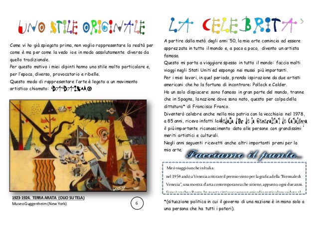 Joan Miro Spiegato Ai Bambini Libretto Di Pagine Per I Bambini