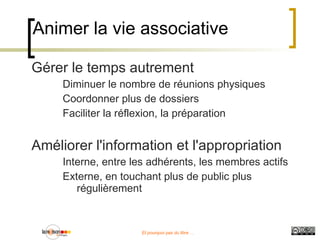 Personnel salarié dont l'employeur participe à un projet libre 