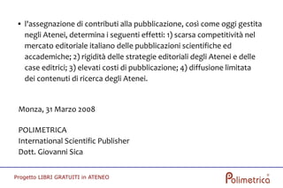 Progetto "Libri Gratuiti In Ateneo"