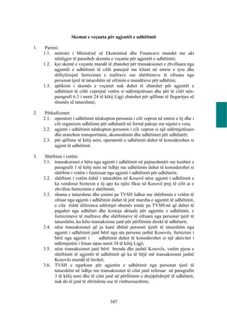 Skemat e veçanta për agjentët e udhëtimit

1.    Parimi:
     1.1. ministri i Ministrisë së Ekonomisë dhe Financave mundet me akt
           nënligjor të parasheh skemën e veçante për agjentët e udhëtimit;
     1.2. kjo skemë e veçante mundë të zbatohet për transaksionet e zhvilluara nga
           agjentët e udhëtimit të cilët punojnë me klient në emrin e tyre dhe
           shfrytëzojnë furnizimet e mallrave ose shërbimeve të ofruara nga
           personat tjerë të tatueshëm në ofrimin e mundësive për udhëtim;
     1.3. aplikimi i skemës e veçanet nuk duhet të zbatohet për agjentët e
           udhëtimit të cilët veprojnë vetëm si ndërmjetësues dhe për të cilët nën-
           paragrafi 6.3 i nenit 24 të këtij Ligji zbatohet për qëllime të llogaritjes së
           shumës së tatueshme;

2.    Përkufizimet:
     2.1. operatori i udhëtimit nënkupton personin i cili vepron në emrin e tij dhe i
           cili organizon udhëtime për udhëtarët në formë pakoje me mjetet e veta;
     2.2. agjenti i udhëtimit nënkupton personin i cili vepron si një ndërmjetësues
           dhe aranzhon transportimin, akomodimin dhe udhëtimet për udhëtarët;
     2.3. për qëllime të këtij neni, operatorët e udhëtimit duhet të konsiderohen si
           agjent të udhëtimit.

3.    Shërbimi i vetëm:
     3.1. transaksionet e bëra nga agjenti i udhëtimit në pajtueshmëri me kushtet e
           paragrafit 1 të këtij neni në lidhje me udhëtimin duhet të konsiderohet si
           shërbim i vetëm i furnizuar nga agjenti i udhëtimit për udhëtarin;
     3.2. shërbimi i vetëm është i tatueshëm në Kosovë nëse agjenti i udhëtimit e
           ka vendosur biznesin e tij apo ka njësi fikse në Kosovë prej të cilit ai e
           zhvillon furnizimin e shërbimit;
     3.3. shuma e tatueshme dhe çmimi pa TVSH lidhur me shërbimin e vetëm të
           ofruar nga agjenti i udhëtimit duhet të jetë marzha e agjentit të udhëtimit,
           e cila është diferenca ndërmjet shumës totale pa TVSH-në që duhet të
           paguhet nga udhëtari dhe kostoja aktuale për agjentin e udhëtimit, e
           furnizimeve të mallrave dhe shërbimeve të ofruara nga personat tjerë të
           tatueshëm, ku këto transaksione janë për përfitimin direkt të udhëtarit;
     3.4. nëse transaksionet që ju kanë dhënë personit tjetër të tatueshëm nga
           agjenti i udhëtimit janë bërë nga ata persona jashtë Kosovës, furnizimi i
           bërë nga agjenti i       udhëtimit duhet të konsiderohet si një aktivitet i
           ndërmjetëm i liruar sipas nenit 34 të këtij Ligji;
     3.5. nëse transaksionet janë bërë brenda dhe jashtë Kosovës, vetëm pjesa e
           shërbimit të agjentit të udhëtimit që ka të bëjë më transaksionet jashtë
           Kosovës mundë të lirohet;
     3.6. TVSH e ngarkuar për agjentin e udhëtimit nga personat tjerë të
           tatueshëm në lidhje me transaksionet të cilat janë referuar në paragrafin
           3 të këtij neni dhe të cilat janë në përfitimin e drejtpërdrejtë të udhëtarit,
           nuk do të jenë të zbritshme ose të rimbursueshme;



                                          387
 