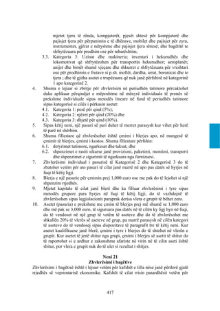 mjetet tjera të rënda, kompjuterët, pjesët shtesë për kompjuterë dhe
           pajisjet tjera për përpunimin e të dhënave, mobilet dhe pajisjet për zyra,
           instrumentet, gjërat e ndryshme dhe pajisjet tjera shtesë; dhe bagëtitë te
           shfrytëzuara për prodhim ose për mbarështim;
    3.3. Kategoria 3: Uzinat dhe makineria; inventari i hekurudhës dhe
           lokomotivat që shfrytëzohen për transportin hekurudhor; aeroplanët;
           anijet dhe bimët shumë vjeçare dhe shkurret e shfrytëzuara për vreshtari
           ose për prodhimin e frutave si p.sh. mollët, dardha, arrat, boronicat dhe te
           tjera ; dhe të gjitha asetet e trupëzuara që nuk janë përfshirë në kategorinë
           1 apo kategorinë 2.
4.   Shuma e lejuar si zbritje për zhvlerësim në periudhën tatimore përcaktohet
     duke aplikuar përqindjet e mëposhtme në mënyrë individuale të pronës së
     prekshme individuale sipas metodës lineare në fund të periudhës tatimore
     sipas kategorisë si cilës i përkasin asetet:
    4.1. Kategoria 1: pesë për qind (5%);
    4.2. Kategoria 2: njëzet për qind (20%) dhe
    4.3. Kategoria 3: dhjetë për qind (10%).
5.   Sipas këtij neni, një pasuri së pari duhet të merret parasysh kur vihet për herë
     të parë në shërbim.
6.   Shuma fillestare që zhvlerësohet është çmimi i blerjes apo, në mungesë të
     çmimit të blerjes, çmimi i kostos. Shuma fillestare përfshin:
    6.1. detyrimet tatimore, ngarkesat dhe taksat, dhe
    6.2. shpenzimet e rastit sikurse janë provizioni, paketimi, montimi, transporti
           dhe shpenzimet e sigurimit të ngarkuara nga furnizuesi.
7.   Zhvlerësimi individual i pasurisë të Kategorisë 2 dhe Kategorisë 3 do të
     zbatohet vetëm për ato pasuri të cilat janë marrë në apo pas datës së hyrjes në
     fuqi të këtij ligji.
8.   Blerja e një pasurie për çmimin prej 1,000 euro ose me pak do të lejohet si një
     shpenzim rrjedhës.
9.   Mjetet kapitale të cilat janë blerë dhe ka filluar zhvlerësimi i tyre sipas
     metodës grupore para hyrjes në fuqi të këtij ligji, do të vazhdojnë të
     zhvlerësohen sipas legjislacionit paraprak derisa vlera e grupit të bëhet zero.
10. Asetet (pasuria) e prekshme me çmim të blerjes prej më shumë se 1,000 euro
     dhe më pak se 3,000 euro, të siguruara pas datës në të cilën ky ligj hyn në fuqi,
     do të vendoset në një grup të vetëm të aseteve dhe do të zhvlerësohet me
     shkallën 20% të vlerës së aseteve në grup, pa marrë parasysh në cilën kategori
     të aseteve do të vendosej sipas dispozitave të paragrafit tre të këtij neni. Kur
     asetet kualifikuese janë blerë, çmimi i tyre i blerjes do të shtohet në vlerën e
     grupit. Kur asetet të jenë shitur nga grupi, çmimi i blerjes së asetit të shitur do
     të raportohet si e ardhur e zakonshme afariste në vitin në të cilin aseti është
     shitur, por vlera e grupit nuk do të ulet si rezultat i shitjes.

                                       Neni 21
                                Zhvlerësimi i bagëtive
Zhvlerësimi i bagëtisë është i lejuar vetëm për kafshët e tilla nëse janë përdorë gjatë
rrjedhës së veprimtarisë ekonomike. Kafshët të cilat rrisin pasardhësit vetëm për



                                          417
 