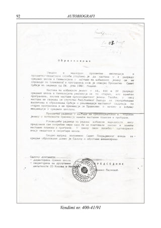 92 AUTOBIOGRAFI
Vendimi nr. 400-41/91
 