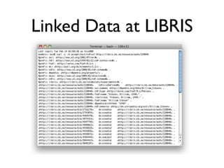Linked Data atagain
  text/rdf+n3 LIBRIS
 
