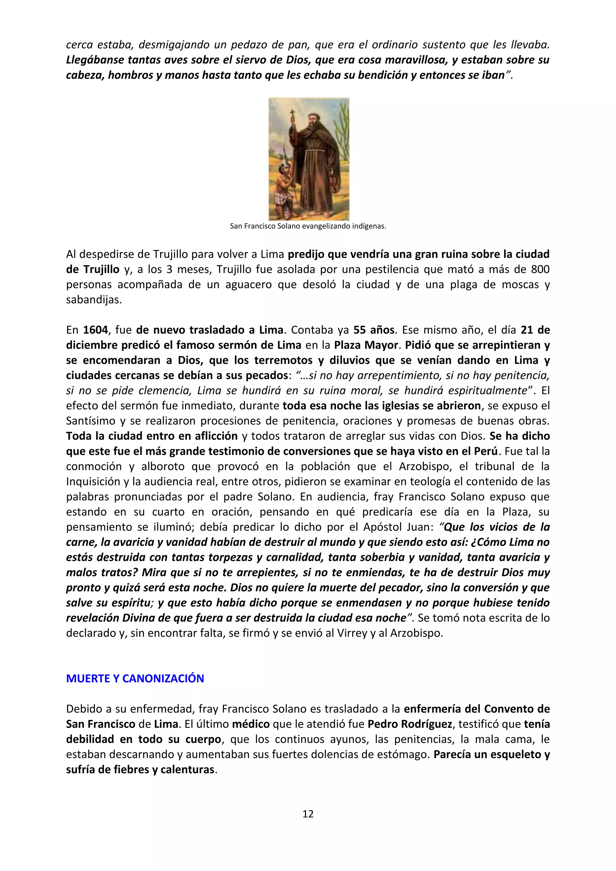 SAN FRANCISCO SOLANO EN LA PUEBLA DE CASTRO | PDF