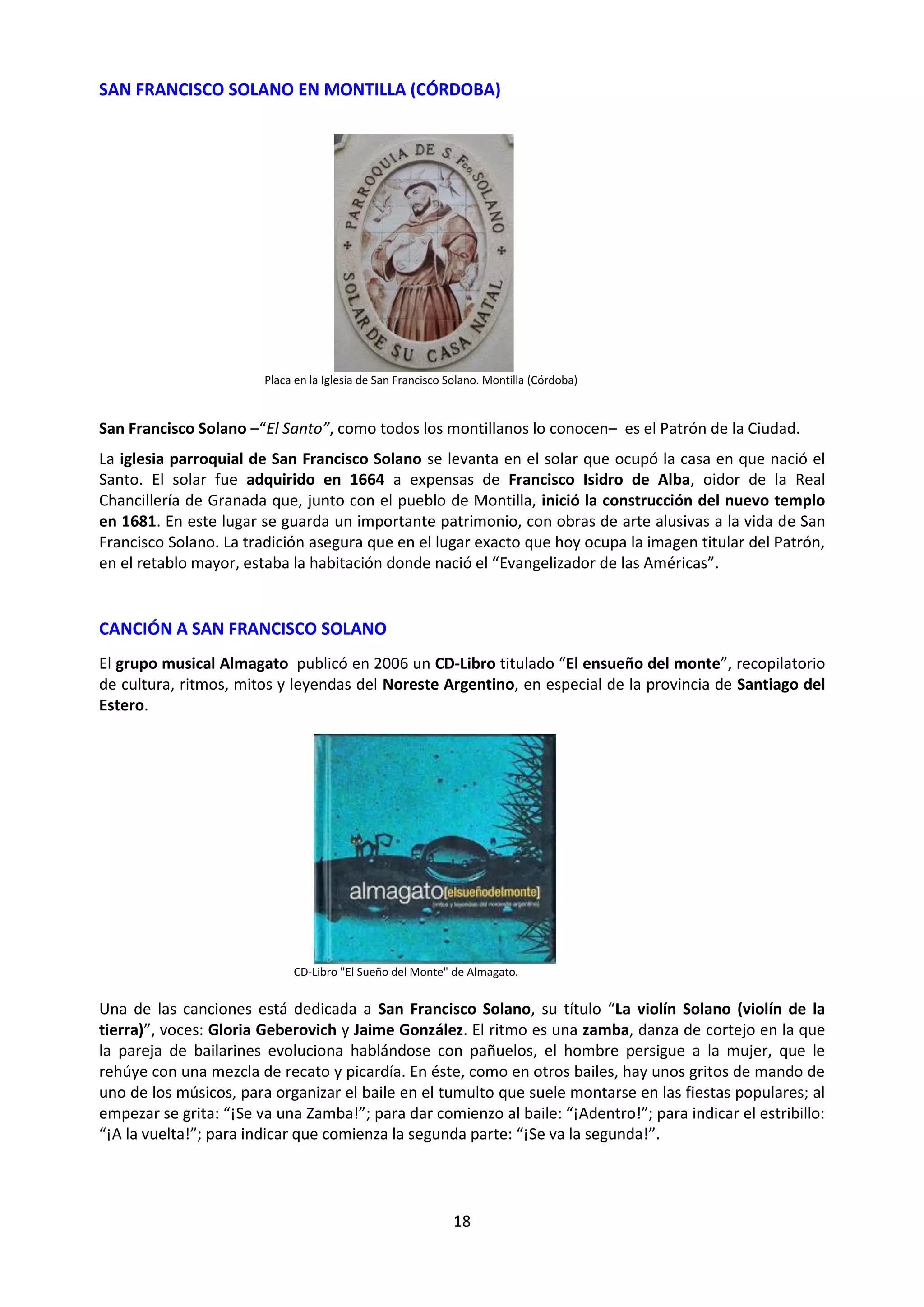 SAN FRANCISCO SOLANO EN LA PUEBLA DE CASTRO | PDF