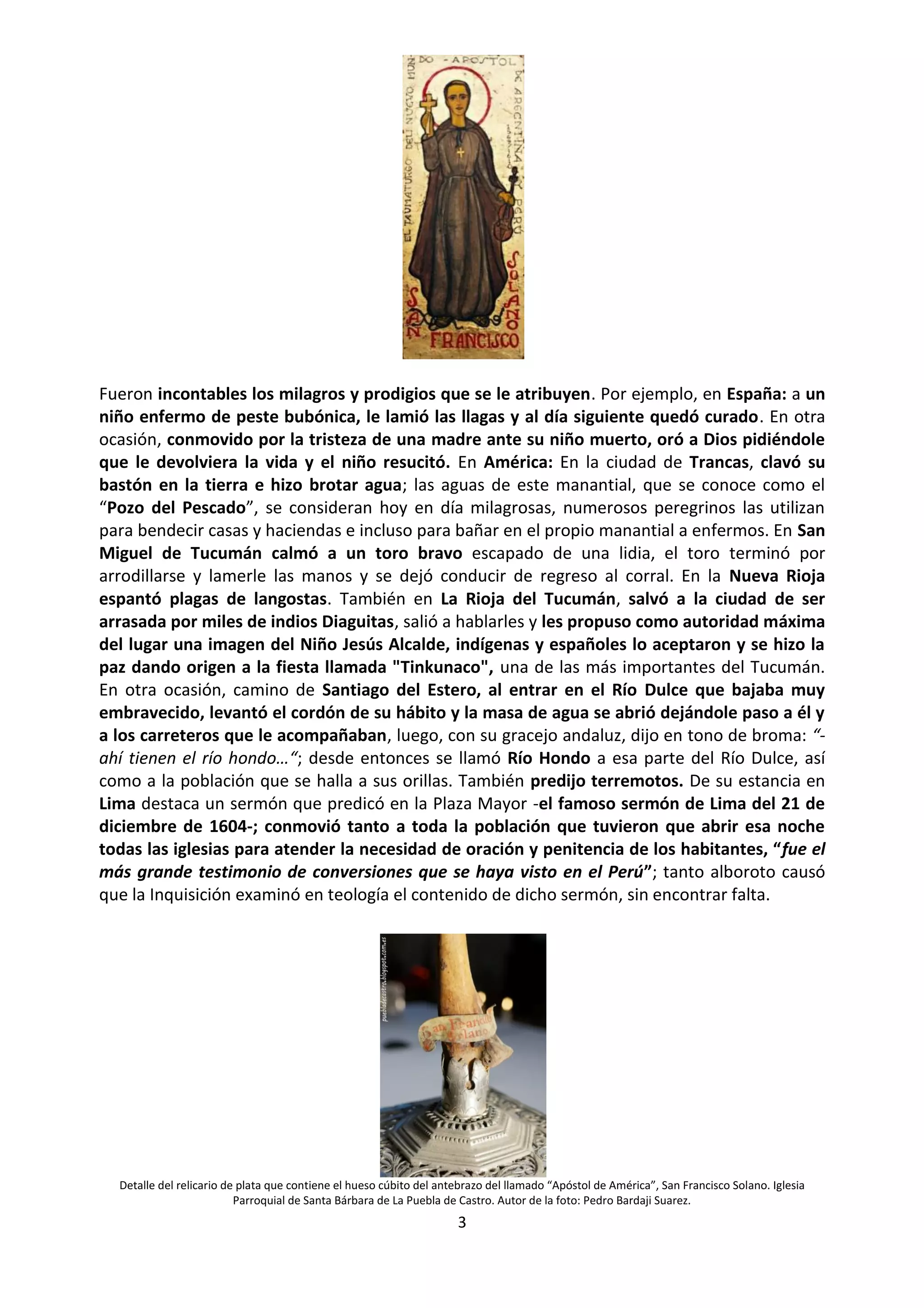 SAN FRANCISCO SOLANO EN LA PUEBLA DE CASTRO | PDF