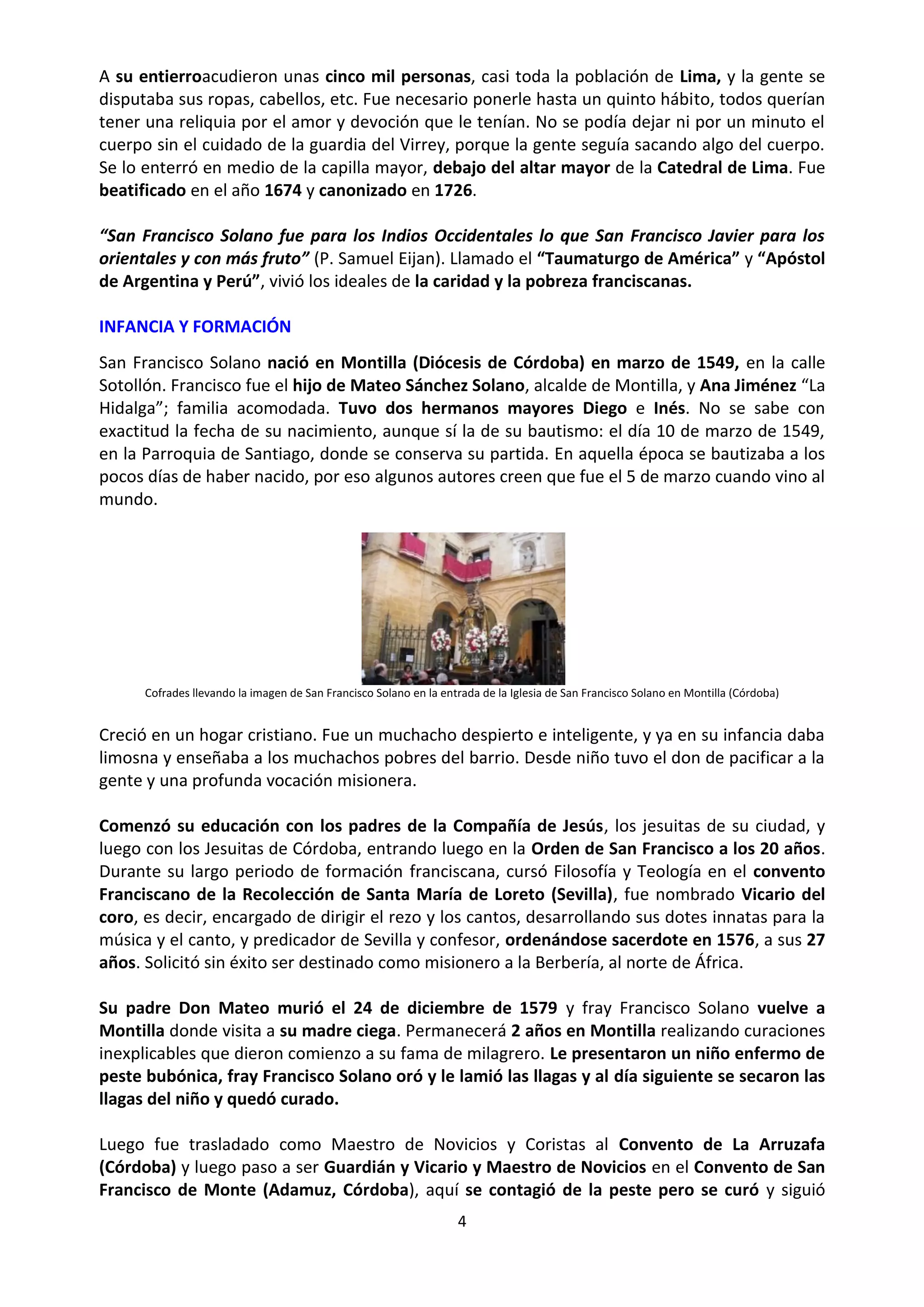 SAN FRANCISCO SOLANO EN LA PUEBLA DE CASTRO | PDF