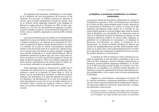 EN   LEGÍTIMA DESOBEDIENCIA                                                   LOS   PRIMEROS PASOS


      El surgimiento del movimiento antimilitarista en los tiempos          La República, el movimiento antimilitarista y la violencia
de la II República fue fruto principalmente del encuentro de dos                                 revolucionaria
corrientes. Por una parte, la tradición autóctona de oposición al
ejército, tanto en formas espontáneas de evasión de quintas, como         Las primeras noticias del movimiento antimilitarista en tiempos de
en su vertiente obrera organizada (oposición a las campañas de            la República se remontan a 1932, con la fundación por José Brocca
Marruecos, huelga general de Barcelona de 1909, círculos anar-            de La Orden del Olivo, grupo integrado desde el primer momento en
quistas, etc.). Por otra, los ecos pacifistas que siguieron a la prime-   la Internacional de Resistentes a la Guerra. La prensa de la IRG
ra guerra mundial en general y la Internacional de Resistentes a la       informaba puntualmente desde Londres de la actividad de este
Guerra como su expresión organizada en particular (IRG, fundada           núcleo original, gracias a lo cual han llegado hasta nosotros noticias
en 1921).                                                                 como la aprobación por unanimidad, en la conferencia anual de
                                                                          1932 de la Federación Provincial de Sindicatos de Almería, de una
      Los escasos testimonios que nos quedan de los antimilitaristas      resolución pidiendo la abolición del servicio militar obligatorio, la
españoles de la época nos hablan de las esperanzas alumbradas por         prohibición de la fabricación de armamentos y el abandono de
el régimen republicano y sus reformas en la constitución de 1931,         Marruecos, suscribiéndose así mismo la declaración de la
como la separación de Iglesia y Estado, libertad política y de cultos,    Internacional3. La sección del Partido Socialista de Almería, que
o la abolición de la pena de muerte. Particularmente alentador            contaba con antimilitaristas entre sus filas, aprobó también resolu-
resultó el texto del artículo sexto de la constitución, «España renun-    ciones en la misma línea. Estos posicionamientos fueron secunda-
cia a la guerra como instrumento de política nacional», recogiendo        dos en Barcelona por la Asociación de Idealistas Prácticos, que deci-
así la fórmula establecida en el tratado Briand-Kellog de 1928 de         dió también adherirse a la Internacional.
prohibición universal de la guerra (que, por cierto, nunca más vol-
vería a aceptarse en el orden constitucional español). El fracaso del           A comienzos de 1934 se estimaba en varios centenares de acti-
golpe del general Sanjurjo en 1932 y las medidas progresistas del         vistas la composición de diversos grupos coordinados en torno a La
primer período, especialmente las de reforma militar de Azaña, fue-       Orden del Olivo, dedicados a tareas de difusión, publicación de un
ron así mismo celebradas en los medios antimilitaristas2.                 semanario, acciones públicas, programas radiofónicos, etc. El idea-
                                                                          rio de la IRG encontraba la mejor acogida en Cataluña, con el lan-
      Estas esperanzas iniciales se desvanecieron a medida que se         zamiento de un manifiesto a la juventud catalana llamando a la
constataban las limitaciones de los programas republicanos, espe-         resistencia a la guerra, organización de diversos seminarios de estu-
cialmente a partir de la represión de Casas Viejas en 1933, de            dios antimilitaristas y de un comité obrero de acción antimilitarista
manera que los antimilitaristas mantenían en definitiva posturas          en Barcelona.
similares a las dominantes en la izquierda española con respecto a
la II República. Las discrepancias con el resto de la izquierda ven-           Llegados los acontecimientos revolucionarios de octubre del
drían principalmente con la crítica al uso de medios violentos por el     34, mientras socialistas y anarquistas glorificaban la fallida insu-
movimiento obrero, cuestión que habría de revelar su interés en           rrección obrera, la prensa antimilitarista se desmarcaba de toda lec-
torno a los sucesos revolucionarios de 1934, como veremos a conti-        tura épica para calificar los sucesos de “lucha fratricida” y subrayar
nuación.                                                                  sus desastrosas consecuencias:
                                                                               «La guerra es la guerra... locura, matanza, sangre, destrucción, mise-
                                                                               ria. Cuando el intento fue aplastado el desconcierto de los trabajado-
                                                                               res fue completo. Las masas neutrales que carecen de convicciones


                                   34                                                                          35
 