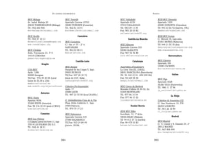 EN   LEGÍTIMA DESOBEDIENCIA                                                           ANEXOS

MOC-Málaga                                 MOC-Tenerife                         MOC-Valladolid                        KEM-MOC-Donostia
Av. Isabel Mahoja 20                       Apartado Correos 10703               Apartado 6159                         Apartado 1330
29630 TORREMOLINOS (Málaga)                38080 TENERIFE (Canarias)            47010 VALLADOLID                      20080 DONOSTIA (Gipuzkoa)
Tlf.: 952 202 460                          Tlf.: 922 61 33 91                   Tlf.: 983 39 11 39                    Tlf: 943 32 02 92 (martes, 19h.)
moc-malaga(at)mixmail.com                  moctenerife(at)latinmail.com         Fax: 983 20 03 82                     kemdon(at)euskalnet.net
                                                                                vallamoc(at)nodo50.org
MOC-Sevilla                                                Cantabria                                                  KEM-MOC-Iruñea
Tlf.: 954 37 33 13                                                                     Castilla-La Mancha             C/ Merced 18, bajo-izda.
mocsevilla(at)lacasadelapaz.org            MOC-Cantabria                                                              31001 IRUÑEA (Nafarroa)
www.casadelapaz.org                        C/ Alta nº 55 - 2º A                 MOC-Albacete                          Tlf: 948 21 05 30 (fax)
                                           SANTANDER                            Apartado Correos 333                  kemiruna(at)noalasguerras.org
MOC-Córdoba                                Tlf.: 942 03 00 51                   02080 ALBACETE                        www.noalasguerras.org
Avda. Fuensanta 23, 3º-3                   mesiah(at)ono.com                    Fax: 967 52 36 88
14010 CÓRDOBA                                                                   LUIS.MOC(at)teleline.es                          Extremadura
pamart(at)supercable.es
                                                          Castilla-León                     Catalunya                 MOC-Cáceres
               Aragón                                                                                                 Apartado 344
                                           MOC-Burgos                           Assemblea d’insubmis*s                10080 CÁCERES
COA-MOC                                    Hospital de los Ciegos 5, bajo.      La Cera 1bis (EL LOKAL)               moc-caceres(at)terra.es
Apdo. 1286                                 09003 BURGOS                         08001 BARCELONA (Barcelonès)
50080 Zaragoza                             Tlf/Fax: 947 20 34 72                Tlf.: 93 442 21 01- 699 049 962                     Galiza
Tlf/Fax: 976 39 30 08 (Local               (local de CGT, Rafa)                 Fax: 93 329 08 58                     MOC-Vigo
lunes de 20,30 a 22h)                      cgtburgos(at)nodo50.org              masgolfo(at)hotmail.com
                                                                                                                      Apartado 6028
mambru(at)unizar.es
                                                                                                                      36280 VIGO (Pontevedra)
www.nodo50.org/objecionfiscal              Colectivo Pro-Insumisión             MOC-Conca de Barberà                  Tlf.: 986 11 37 96
                                           Apdo. 77                             Muralla d’Alfons III 30-32, 2n.       ja_estivoaki(at)yahoo.es
              Asturies                     24080 LEÓN                           43400 MONTBLANC
                                           Tlf.: 987 23 55 00 (local 20,00h.)   Tlf.: 977 86 31 04                                 La Rioja
MOC-Xixón                                                                       Fax: 977 86 31 02
Apartáu 4036.                              G. Antimilitarista-Casa de la Paz    lluismon(at)arrakis.es                Colectivo de Insumisos (CI)
33280 XIXÓN (Asturies)                     Plaza Abilio Calderón 4, bajo                                              C/ San Prudencio 10, 3ºB
Fax: 98 516 35 45 (para el MOC)            34001Palencia                                  Euskal Herria               26004 LOGROÑO
kras(at)netcom.es                          Tlf.: 979 70 17 23                                                         Tlf.: 941 26 34 99
                                                                                KEM-MOC-Bilbo                         ci_rioja(at)yahoo.es
              Canarias                     MOC-Salamanca                        Iturribide, 12, 1º dcha.
                                           Apartado Correos 135                 48006 BILBO (Bizkaia)                               Madrid
MOC-Las Palmas                             37080 SALAMANCA                      Tlf: 94 415 37 72 (tardes)
C/Calzada Lateral del Norte 17, bajo                                                                                  MOC-Madrid
                                           Tlf/Fax: 923 24 84 49                Fax: 94 479 03 83
35014 LAS PALMAS DE G.C.                                                                                              C/ S. Cosme y S. Damián 24, 2º
                                           (jueves, 20:00)                      betxea(at)euskalnet.net
Tlf.: 928 43 38 51                                                                                                    28012 MADRID
ecomun(at)teleline.es                                                                                                 Tlf.: 667 806 494
                                                                                                                      moc.lavapies(at)nodo50.org


                                       384                                                                        385
 