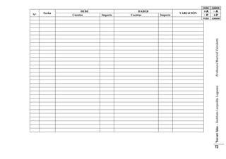 DEBE
Cuentas
Importe
HABER
Cuentas
Importe

Profesora Maricel Vairoletti

Fecha

Tercer Año – Instituto Leopoldo Lugones

N°
VARIACIÓN

73

 