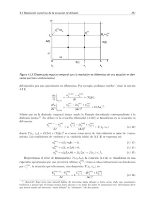 248 M´etodos num´ericos
’Programa SUPRELAX.BAS
n = 50 ’n debe ser par
h = 1 / n
omega = 1.9
DIM y(0 TO n), f(0 TO n)
FOR i = 0 TO n
x = i * h
f(i) = -h * h * 12 * x * x
y(i) = 0
NEXT i
PRINT omega=; omega, n puntos=; n
PRINT y en x=1/2 exacto, 7 / 16
FOR it = 1 TO 1001
FOR i = 1 TO n - 1
yp = (y(i - 1) + y(i + 1) - f(i)) / 2
y(i) = (1 - omega) * y(i) + omega * yp
NEXT i
IF (it - 1) MOD 100 = 0 THEN
PRINT USING iteracion=######, y(x=1/2)=#.######; it; y(n / 2)
END IF
NEXT it
Este programa imprime las estimaciones de y(x = 1/2) cada 100 iteraciones. Estos valores deben
compararse con el valor exacto y(x = 1/2) = 7/16 = 0 4375. Damos a continuaci´on los resultados
que se obtienen para distintos valores de ω (en el programa, ω es la variable “omega”) :
+++++++++++++++++++++++++++++++++++
omega= 1 n puntos= 50
y en x=1/2 exacto .4375
iteraci´on= 1, y(x=1/2)=0.001110
iteraci´on= 101, y(x=1/2)=0.124469
iteraci´on= 201, y(x=1/2)=0.225867
iteraci´on= 301, y(x=1/2)=0.294880
iteraci´on= 401, y(x=1/2)=0.341391
iteraci´on= 501, y(x=1/2)=0.372724
iteraci´on= 601, y(x=1/2)=0.393831
iteraci´on= 701, y(x=1/2)=0.408049
iteraci´on= 801, y(x=1/2)=0.417628
iteraci´on= 901, y(x=1/2)=0.424080
iteraci´on= 1001, y(x=1/2)=0.428427
++++++++++++++++++++++++++++++++++++
omega= 1.5 n puntos= 50
y en x=1/2 exacto .4375
iteraci´on= 1, y(x=1/2)=0.002857
iteraci´on= 101, y(x=1/2)=0.291481
iteraci´on= 201, y(x=1/2)=0.393214
iteraci´on= 301, y(x=1/2)=0.424020
iteraci´on= 401, y(x=1/2)=0.433348
iteraci´on= 501, y(x=1/2)=0.436173
iteraci´on= 601, y(x=1/2)=0.437028
iteraci´on= 701, y(x=1/2)=0.437287
iteraci´on= 801, y(x=1/2)=0.437365
iteraci´on= 901, y(x=1/2)=0.437389
iteraci´on= 1001, y(x=1/2)=0.437397
++++++++++++++++++++++++++++++++++++
 