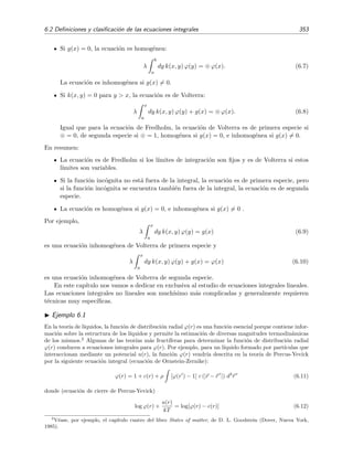 348 Ecuaciones diferenciales y sistemas no lineales. Estabilidad
5.13. Halla la estabilidad de los puntos cr´ıticos del sistema
˙x =y(x + 1) ,
˙y =x(1 + y3
) ,
y determina sus trayectorias de modo cualitativo.
5.14. Sea el sistema
˙x = y ,
˙y = −4x + x2
.
a) Halla los puntos cr´ıticos. ¿Son puntos cr´ıticos simples? Determina su tipo y estabilidad.
b) Halla la ecuaci´on de las trayectorias que pasan por los puntos cr´ıticos.
c) Halla de forma aproximada mediante el m´etodo de balance arm´onico las trayectorias
del sistema que pasan por las vecindades del origen. Utiliza el resultado obtenido para
determinar la estabilidad del origen (0, 0).
d) Dibuja un esquema de las trayectorias en el plano x − y.
5.15. Demuestra que todas las soluciones de
¨x + | ˙x| ˙x + x3
= 0
tienden a cero cuando t → ∞.
5.16. Demuestra que el origen es un punto espiral del sistema
˙x = −y − x x2 + y2 ,
˙y = x − y x2 + y2 ,
pero es un centro del sistema linealizado.
5.17. Halla valores de a  0, b  0, m = 0, 1, 2 . . ., n = 0, 1, 2 . . . de modo que E(x, y) =
ax2n + by2m sean funciones de Liapunov para los sistemas
(a) ˙x = −x − 2y2
, ˙y = xy − y3
. (5.191)
(b) ˙x = y − x(x2
+ y2
) , ˙y = −x − y(x2
+ y2
) . (5.192)
(c) ˙x = −x + y − xy2
, ˙y = −2x − y − x2
y (5.193)
5.18. Comprueba que 8x2 + 11xy + 5y2 es funci´on de Liapunov del sistema
˙x = x + 4y ,
˙y = −2x − 5y .
5.19. Demuestra que el sistema dado en coordenadas polares
dr
dt
= r f(r, θ) ,
dθ
dt
= g(r, θ) .
 
