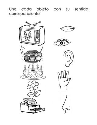 Une cada objeto con su sentido
correspondiente
 