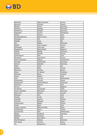 30
Navailles Marie Christine France
Nerantzi Afroditi Greece
Nühlen Ulrich Germany
Ochotta Isabella Germany
Osterbrink Brigitte Germany
Pasaporte Francis Philippines
Pastori Silvana Italy
Penalba Martínez María Teresa Spain
Pizzolato Pia USA
Pledger Julia UK
Riis Mette Denmark
Robert Jean-Jacques France
Rodriguez Jose-Juan Spain
Roggemans Marie-Paule Belgium
Röhrig Bärbel Germany
Sachon Claude France
Saltiel-Berzin Rita USA
Sauvanet Jean-Pierre France
Schinz-Schweizer Regula Switzerland
Schmeisl Gerhard-W. Germany
Schulze Gabriele Germany
Sellar Carol UK
Sghaier Rida France
Shanchev Andrey Russia
Shera A. Samad Parkistan
Simonen Ritva Finland
Slover Robert USA
Snel Yvonne Netherlands
Sokolowska Urszula Russia
Harbuwuno Dante Saksono Indonesia
Starkman Harold USA
Strauss Ken Belgium
Sundaram Annamalai India
Svarrer Jakobsen Marianne Denmark
Svetic Cisic Rosana Croatia
Swenson Kris USA
Tharby Linda USA
Thymelli Ioanna Greece
Tomioka Miwako Japan
Tubiana-Rufi Nadia France
Tuttle Ryan USA
Váquez Jiménez María del Mar Spain
Vieillescazes Pierre France
Vorstermans Mia Netherlands
Weber Siegfried Germany
Webster Amanda UK
Wisher Ann Maria UK
Wulff Pedersen Malene Denmark
Yan Wang Yvonne China
Yu Neng-Chun Taiwan
 