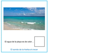 El agua de la playa es de color…
 