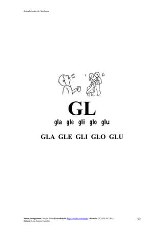 Autodictados de Sinfones
Autor pictogramas: Sergio Palao Procedencia: http://catedu.es/arasaac/ Licencia: CC (BY-NC-SA)
Autora: Lola García Cucalón
52
GLgla gle gli glo glu
GLA GLE GLI GLO GLU
 
