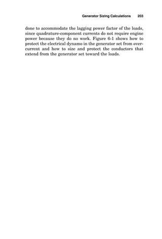 Figure
6-2
Solve
for
generator
overcurrent
protection
and
the
wire
ampacity
of
generator
conductors.
201
 