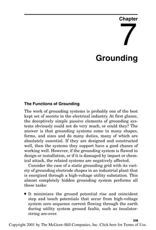 done to accommodate the lagging power factor of the loads,
since quadrature-component currents do not require engine
power because they do no work. Figure 6-1 shows how to
protect the electrical dynamo in the generator set from over-
current and how to size and protect the conductors that
extend from the generator set toward the loads.
Generator Sizing Calculations 203
 