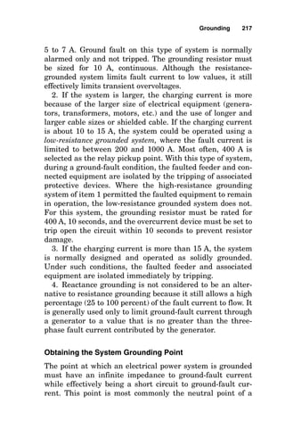 Grounding 213
Figure 7-2 Solve for the grounding-electrode conductor size given the
size of the largest phase conductor.
Figure 7-3 Solve for the equipment-grounding conductor size given the
ampacity rating of the overcurrent device.
 