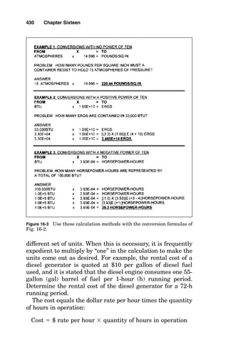 Figure 16-1 Use these formulas and values to
solve for degrees Celsius given degrees
Fahrenheit or for degrees Fahrenheit given
degrees Celsius.
 