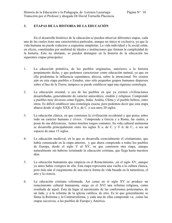HISTORIA DE LA EDUCACION Y LA PEDAGOGIA LORENZO LUZURIAGA PDF
