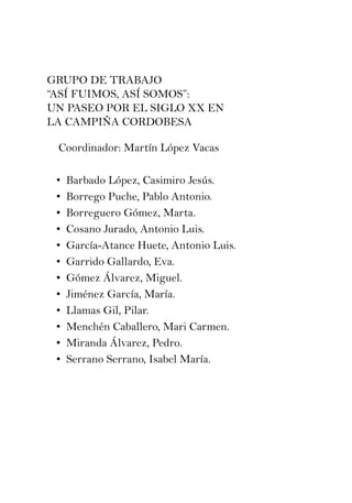 Así fuimos, así somos. Un paseo por la Campiña