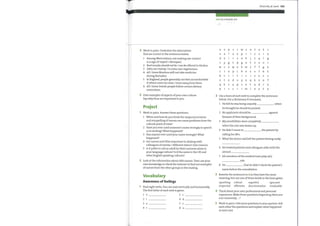 Diversity at work 109
rota (n) schedule, list
2 Work in pairs. Underline the alternatives
that are correct in the sentences below.
1
2
3
4
5
6
Among West Indians, not making eye-contact
is a sign of respect / disrespect.
Beef insulin should not be / can be offered to Hindus.
Sikhs are mainly / in some case vegetarians.
All /Some Muslims will not take medicine
during Ramadan
In England, people generally can feel uncomfortable
if others come too close / move awayfrom them.
All /SomeJewish people follow certain dietary
restrictions.
v
d
S
w
c
b
q
d
v
a
x
Y
s
k
p
n
o
e
z
s
u
t
W
p
u
r
e
s
P
e
c
p
w
p
o
g
k
h
S
z
h
m
e
c
e
m
z
q
t
t
t
v
Z
k
a
n
u
o
f
e
n
z
r
s
x
3 Give examples of aspects ofyour own culture.
Say whythey are important to you.
Project
Work in pairs. Answer these questions.
1 When and how do you think the mispronunciation
and misspelling ofnames can cause problems fromthe
cultural point ofview?
2 Have you ever used someone's name wrongly in speech
or in writing? What happened?
3 Has anyone ever used your name wrongly? What
happened?
4 Are names and titles important in dealing with
colleagues of similar / different status? Give reasons.
5 Is it polite to call an adult bytheir surname alone in
your language culture? Is it the same in the UK and
other English speaking cultures?
2 Look at the information about Sikh names. Then use your
own knowledge or check the internet to find out examples
of names from the other groups in the reading.
Vocabulary
Awareness of feelings
Find eight verbs. You can read vertically and horizontally.
The first letter of each verb is given.
2
3
4
5
Use a form of each verb to complete the sentences
below. Use a dictionary if necessary.
1
2
3
4
5
6
7
He felt he was being unjustly
he thought he should be praised.
No applicants should be
because oftheir background,
Mysensibilities were completely
when the rota was drawn up.
He didn't mean to
calling herMrs.
when
against
the patient by
What the doctor said left the patient feeling really
He treated patients and colleagues alike with the
utmost
All members ofthe medical team play a(n)
8 He
role.
that he didn't check the patient's
1
3 o
6
7
8
d
c
u
name before the consultation.
Rewrite the sentences in 2 so they have the same
meaning, but use one ofthese words in the form given.
upsetting critical regretful ignorant
respected offensive discrimination invaluable
Think about your own professional and personal
experience. Make three questions beginning Haveyou
ever innocently ?
Work in pairs. Give your questions to your partner. Ask
each other the questions and explain what happened
in each case.
 
