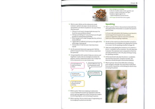 2 Work in pairs. Below are five statements made
in doctor / patient role-plays. Decide which are
sympathetic and which empathetic. Are any ofthem
very personal?
1 1 know it's not easy to change habits because I've
faced the same problems myself.
2 Giving up smoking isn't easy, but have you thought
perhaps of cutting down gradually?
3 When people try to make changes like this, at first it
seems difficult.
4 1 appreciate it's difficult, but have you thought ofthe
advantages ofgiving up?
5 1 know what it's like because I have been there
myself.
3 Are the personal statements appropriate? Will the
patient respond to them? How could you make them
less personal?
4 Using sympathywith a patient helps you discuss and
negotiate. In pairs, discuss strategies to answer the
patient's 'barrier' statements below. Use or adapt one
ofthe statements in 2 or one ofyour own.
1
2
3
4
5
Lifestyle 49
Facts and figures on smoking
In the UK, 12 million adults smoke cigarettes and
a further 3 million smoke pipes and cigars.
Prevalence: highest aged 20—24
— Oxford Handbook ofGenera/ Practice
mini-targets (n) short-term aims or goals
Speaking
Work in groups ofthree. Discuss howto deal with this
role-play scenario. Remember to consider the patient's
point ofview.
A 50 year-old male patient, MrHarding, is just about to
be discharged from hospital. He has smoked
at least 20 cigarettes a day for most ofhis adult life.
Talk to him about stopping completely.
Decide on five criteria youthink should be included in
the assessment of a candidate role-playing the scenario
in an exam. Use the speaking checklist on page 120.
Take turns role-playing the scenario in 1 as a patient, a
doctor / candidate, and an examiner. The role-play lasts
5 minutes. The examiner uses a stopwatch to time the
role-play and listens to the role-play checking it using
the speaking checklist.
At the end of each role-play, the doctors / candidates
say howthey have done, using the checklist. The
examiner should then give constructive feedback.
Work in groups. Discuss the difficulties of dealing
with changes in lifestyle. You maywant to talk about
these points: imposition, not knowing the whole story,
annoying the patient.
1
It's impossible for me
to give up drinking
alcohol.
2
I've tried to stop
smoking, but I can't.
3
I can't take any time
off work as we are
very busy.
4
I find it difficult to stop
eating between meals.
5
I haven't really got the
time to do any exercise.
5 Work in pairs. Take turns replying to statements
1—5 in 4. Develop the answer by negotiation with the
patient, giving suggestions about setting mini-targets,
monitoring progress, and motivating the patient.
6 Work in groups. Discuss which ways of negotiating and
encouraging the patient are the best.
 