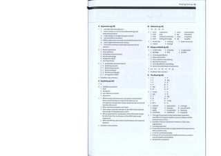 Reading bank key 65
8
2
3
4
9
2
3
4
Expressions (p.59) 10
2
3
11
1
2
3
4
12
1
2
3
4
Memories (p.61)
ID 2E 3B 4C
1
2
3
4
5
6
7
1
2
3
4
5
6
1
2
3
4
5
6
actually fail miserably at it ...
them results in a lot of misunderstandings and
miscommunication.
expressing or is simply trying to conceal.
. we tested don't see them.'
Subtle expressions are easily overlooked because they ...
... they might otherwise miss if they ...
. the seven emotions universally expressed by all
cultures ...
facial expressions
true emotions
nonverbal communication
emotional leakage
recognition skills
training session
3 (nonverbal communication)
6 (training session)
1 (facial expressions)
2 (true emotions)
4 (emotional leakage)
5 (recognition skills)
1
2
3
4
1
2
noun
verb
verb
verb
milestones
pop
reinforce/intensify
leafing (through)
5 noun
adj
6
7 noun
8 adJ
memorabilia
cherished
snapshots
tangible
loved ones
menus
3 missing
4 feelings
Being a midwife (p.62)
5 holds memories
5 to appreciate
6 private
1
2
1
2
3
4
5
6
to look after
package
3 everyday
4 find
to be responsible for
financial benefits
very common and ordinary
discover by chance
to be thankful for something
owned by individuals or businesses
a4 b 2 c6 d 5 e 7 f 3 gl
Students' own answers.
The Maori (p.63)
Students' own answers.
Psychiatry (p.60)
b
1
2
3
4
5
1
2
3
4
5
Validity, boundaries
form
variations
non-Western societies
awareness
What heavily influences our conception of psychiatric
illness (and howbest to treat it)? By what are our
conceptions ofpsychiatric illness (and howbest to treat it)
heavily influenced?
When did Emil Kraepelin visit Java?
Howmanycountries took part in the WHO International
Pilot Study of Schizophrenia in 1973 ?
What supported the conclusions of the WHO pilot study?
By what were the conclusions ofthe WHO pilot study
supported?
What did PMYap call certain manifestations of emotional
distress?
1
Adj
5
6
V/Adj
1
Adj
2
3
4
5
6 N/V
tailored
1
2 target
apply
3
4 constitute
1
2
3
4
5
6
7.
7
8
9
12
7
8
9
11
12
5
6
7
8
Adj
Adj
V/Adj
appropriate
concepts
incorporates
traditional
9 coverage
10 concentrated
11 reaching
12 emphasis
Students' own answers.
Through the growth of alternative Maori providers
and efforts to improve health services for Maori within
mainstream services.
Providers that are contracted to deliver to their own
organization.
A small proportion.
To provide services that are appropriate and responsive to
Maori health needs.
Anot-for-profit philosophy.
Primary services and public health promotion as well as
mental health and disability.
Nearly 60% of patients.
 