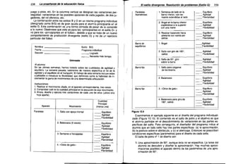 238

La enseñanza de la educacIón flsica

El estilo divergente. Resolución de problemas (Estilo G)

juego o pista, etc. En la columna vertical se designan las variaciones per­
seguidas: variaciones en las posibles opciones de cada jugador, de dos ju­
gadores, del rol ofensivo, etc.
La combinación entre ios estiios B y G en un mismo programa individual
(designado como B/G) es de gran ayuda para el aiumno principiante en el
estilo G. Esta combinación es una forma cómoda de pasar de lo conocido
a lo nuevo. Obsérvese que esto es para los "principiantes en el estilo G» y
no para los "principiantes en el fútboi», debido a que se trata de un nuevo
comportamiento de producción divergente (estilo G) y no de un ejercicio
particular del fútbol.

Nombre
Fecha
Sección

Paralelas
Asimétricas

Afafumno:
En las últimas semanas, hemos tratado sobre las cualidades de agilidad y
equilibrio. La semana pasada, valoramos de manera especifica el rol de la
agilidad y el equilibrio en el trampolín. El trabajo de esta semana incluye estas
cualidades e introduce la flexibifidad, que definimos como ia habilidad de in­
Instrucciones:
1. Realizar el movimiento citado, en el aparato correspondiente, tres veces.
2. Comprobar cuál es la cualidad principal en la ejecución de ese movimiento.
3. Ahora, diseña y ejecuta tres variaciones de cada uno de ellos (utiliza otra
hoja aparte).

1. Salto con apoyo frontal

_ _ Equilibrio
_ _ Agilidad
- ­ Flexibilidad

Cualidad
Principal
(marca una)
_ _ Equilibrio
_ _ Agilidad
- - Flexibilidad

2. Balanceos (6 veces)

_ _ Equilibrio
_ _ Agilidad
- ­ Flexibilidad

3. Sentarse a horcajadas

_ _ Equilibrio
___ Agilidad
- - Flexibilidad

4...Giros de gato»

_ _ Equilibrio
_ _ Agilidad
Flexibilidad

_ _Agilidad
Flexibilidad
_ _ Agilidad
- ­ Flexibilidad
_ _ Agilidad
- ­ Flexibilidad

1. Salto para coigarse
de los brazos

_ _ Equilibrio
_ _ Agilidad
- ­ Flexibilidad
_ _ Equilibrio
_ _ Agilidad
- ­ Flexibilidad

3. ,.Giros de gato»

_ _ Equilibrio
_ _ Agilidad
- ­ Flexibilidad

4. Balanceos para giro de
180', salida

Barra fija

1. Ángel

2. Baianceos

Barra fija

_ _ Equilibrio
_ _ Agilidad
- ­ Flexibilidad

2. Salto con giro de 180',
salida

Barra de
equilibrios

_ _ Equilibrio
___ Agilidad
- ­ Flexibilidad

3. Realizar balanceo hacia
adelante con salida por
detrás

crementar la gama de movimientos de una determinada articulación.

Paralelas

Sentarse de lado en la
barra inferior, con las
manos extendidas al lado

3. Salto de 90', giro
sobre la barra

Estilo B/G
Programa individual
_ _ Logrado
___ Necesita más tiempo

Movimiento

,.

2. Ángel en la barra inferior
cogiéndose a la superior
con una mano

Gimnasia

Aparato

I

239

_ _ Equilibrio
_ _ Agilidad
- ­ Flexibilidad

Figura 10.9
Examinemos el ejemplo siguiente en el diseño del programa individuali­
zado (Figura 10.10). El contenido es el salto de potro y el objetivo es que
el alumno participe en el descubrimiento de variaciones en las partes es­
pecíficas del salto. Para conseguirlo, el diseñador del programa indica al
alumno que en todo salto hay tres partes específicas: (a) la aproximación,
(b) la postura sobre el obstáculo, y (c) el aterrizaje. Entonces se prescriben
condiciones específicas (parámetros) para el diseño de cada salto.
El salto de potro nº 1 se diseña con
1. Una aproximación de 90', aunque ésta no se especifica. La tarea dei
alumno es descubrir y diseñar la aproximación. Hay muchas aproxi­
maciones posibles al aparato dentro de los parámetros de una apro­
ximación de 90'.

 