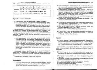 262

El estilo para alumnos iniciados (Estilo 1)

La enseñanza de la educación física
_.
._­
;

A[B!C!D!EI
(P)

F
(P)

!

G

!

(P)

H ,
:

I

,
, ?.
'

(P¡-'(A)

Preimpacto

(P)

(P)

(P)

(P)

Impacto

(P)_(A)

(e)

(A)-..(A)-..(P/A)_(AlP)_(AlP) (AlP)

Postimpacto (P)

(P)_(o)_(A)-..(A)-.{P/A)-(AlP)

(AlP) (AlP)

Figura 12.1. La anatomia de este estilo

2. El alumno toma todas las decisiones en la fase de preimpactó.
3. En la fase de impacto, el alumno toma todas las decisiones acerca
del descubrimiento y la ejecución de movimientos de acuerdo con los
problemas diseñados en el preimpacto. Asi, su rol es el mismo que
en la fase de impacto del estilo H --<lescubrir y examinar soiuciones.
Además, durante el impacto, el alumno "controla.. periódicamente con
el profesor para compartir las decisiones tomadas en el preimpacto, y los
descubrimientos y las ejecuciones que tienen lugar durante el impacto.
El rol del profesor en esta fase consiste en escuchar, observar, hacer
preguntas, y alertar al alumno sobre las decisiones omitidas. Es decir, su
rol es de apoyo.

4. En el postimpacto, el alumno toma todas las decisiones en la valora­
ción y evaluación de las actividades. Esta evaluación se realiza utili­
zando los criterios de acuerdo con los procedimientos evaluativos de­
cididos en la fase de preimpacto. Todo esto se realiza por y para el
alumno. De nuevo, el rol del profesor es de apoyo, escuchando al
alumno y observando sus soluciones a través del movimiento. Si el
profesor identifica discrepancias, debe hacer preguntas al alumno
que permitan que éste también las identifique. El profesor nunca eva­
lúa ni juzga.
En educación física, el "producto final .. de los descubrimientos podría
darse como una presentación que puede incluir un documento escrito, un
modelo visual, y una ejecución física de partes o de todo el descubrimien­
to.
Examinemos un ejemplo de un alumno en este estilo:

Preimpacto
1. El alumno decide acerca de la selección del área temática general
(actividades acuáticas, utilización de los aparatos de gimnasia, utiliza­
ción de otros aparatos, danza, actividades en la nieve, etc.)

263

2. El alumno selecciona un tema concreto del área temática. Por ejem­
plo, en el área de actividades acuáticas, el alumno puede decidir cen­
trarse en "el transporte y los juegos acuáticos ...
3. El alumno decide qué entorno utilizar para examinar y descubrir las
posibilidades del tema. Por ejemplo, el entorno podría ser una peque­
ña isla en un lago, relativamente cerca de ..tierra firme .. , con algunas
rocas y medio cubierta de altos árboles. Entre la isla y tierra sobresa­
len algunas rocas. En tierra hay muchos arbustos.
4. El alumno decide las herramientas y los materiales necesarios para
trabajar los aspectos incluidos en el tema.
5. El alumno toma ahora las decisiones acerca de las preguntas y el di­
seño de ios problemas. Por ejemplo:
a. ¿Cuáles son los posibles usos del paso acuático entre la isla y tierra?
¿Se puede nadar? ¿Pasar sumergido? ¿Cruzar vadeando? ¿Colocar
objetos flotantes alrededor de las rocas?
b.	 ¿Qué tipo de juegos terrestres y acuáticos se pueden diseñar para
realizar en el estrecho entre la isla y tierra?
c. Existen muchas más preguntas que pueden plantearse.

6. El alumno toma el resto de decisiones del preimpacto, incluyendo un
plan para la evaluación del proceso y las soluciones. La evaluación
tendrá lugar en la fase de postimpacto.

Impacto
1. El alumno responde a cada problema experimentando, examinando, y
descubriendo los múltiples movimientos que lo van a resolver. Algunas
de estas respuestas permanecen únicamente dentro del ámbito cogni­
tivo, y otras son producto del proceso cognitivo y la actuación física.
Las respuestas a las preguntas diseñadas en la fase de preimpacto,
pueden incluir ejemplos de activídades acuáticas, de flotación, juegos te­
rrestres, etc.

2. El alumno organiza los movimientos descubiertos en categorias re­
queridas por los parámetros diseñados. Estas categorías podrían ser:
a. Transportar el cuerpo a través y por encima del agua sin ninguna he­
rramienta.
b. Transportar el cuerpo con herramientas (tronco para flotar, cuerda
para balancearse por encima del agua, etc.).
c. Una carrera de obstáculos utilizando las rocas que sobresalen.
d. Propulsiones por debajo del agua (¡variaciones!).
e. Juegos utílízando pequeñas piedras.
f. Juegos utilizando las rocas de la orilla de la isla y una roca del agua.

 